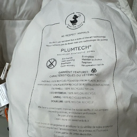 SAVE THE DUCK Elegant Cream Puffer Jacket - Picture 8 of 9